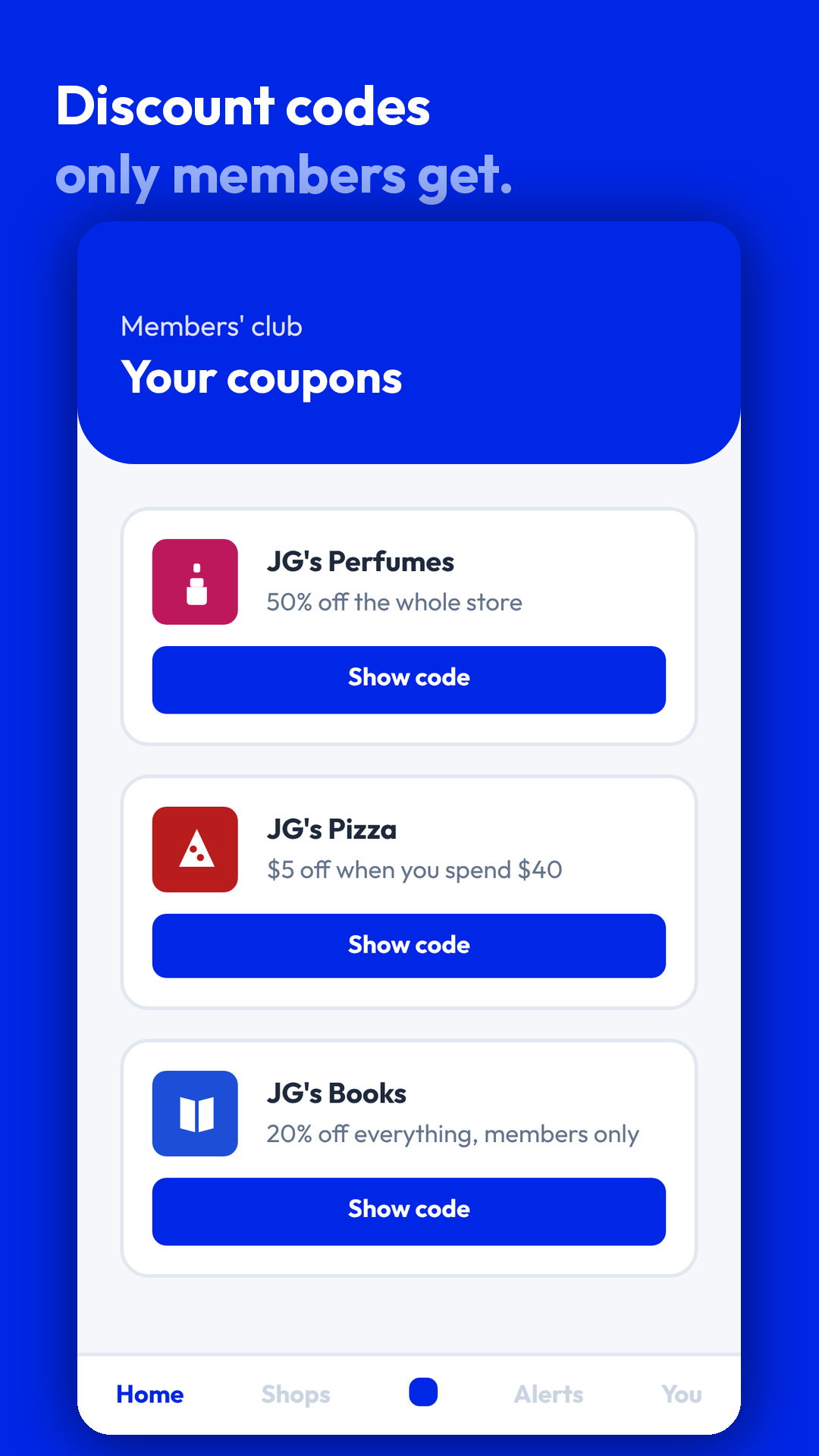 A shop card with points and rewards